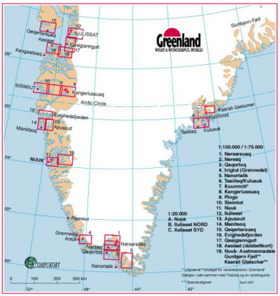 Cartes de randonnée Groenland
