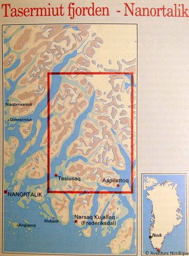 N° 5 - Tasermiut fjorden/Nanortalik – Groenland Sud – Carte de randonnée - 1 :100 000