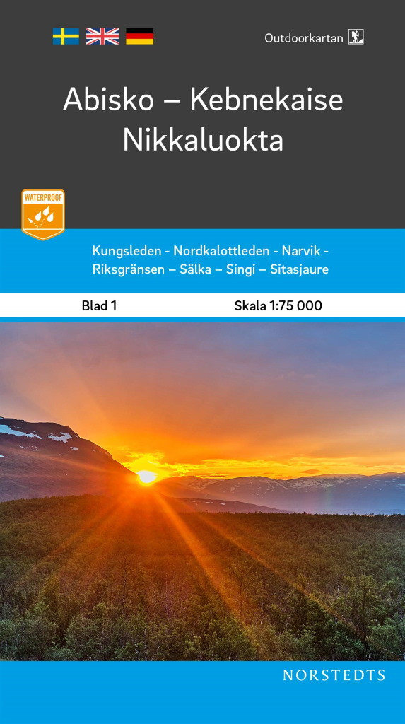 Abisko-Kebnekaise-Nikkaluokta 1:75 000