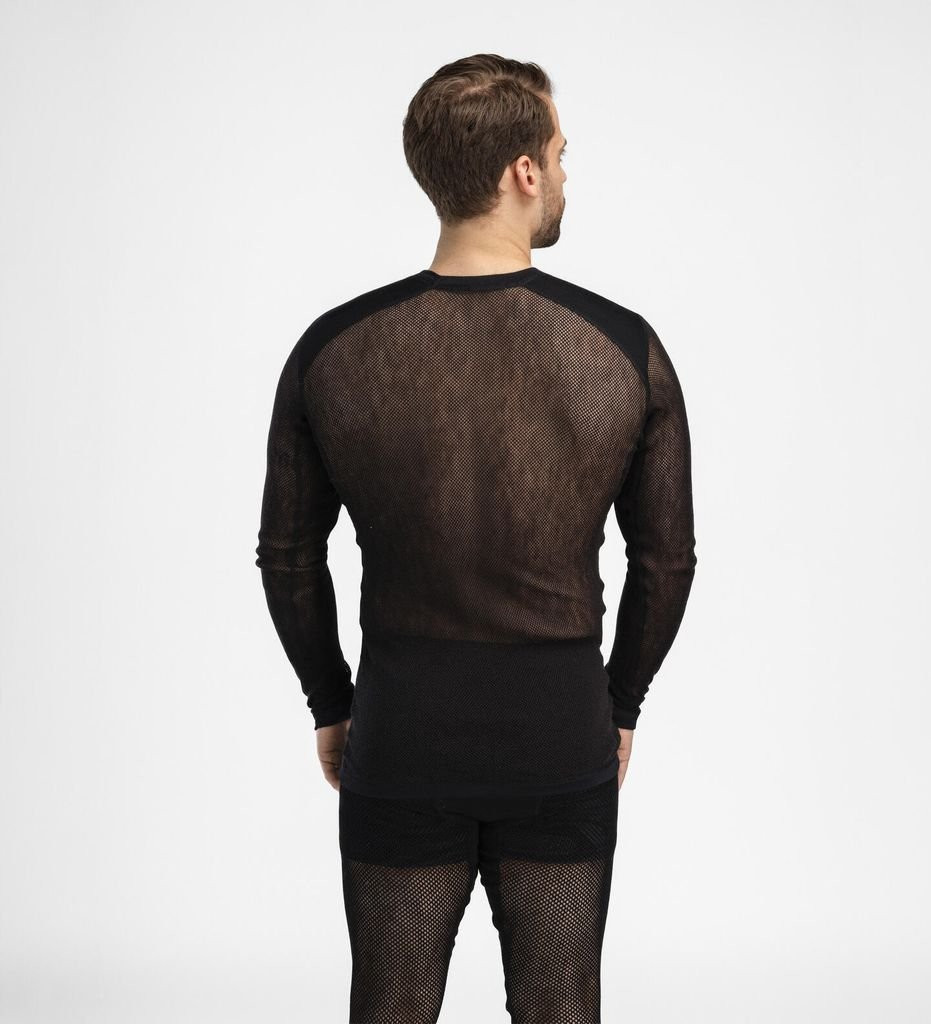 Sous vêtement ultra léger et respirant Aclima WoolNet Light Crew Neck Man-Noir