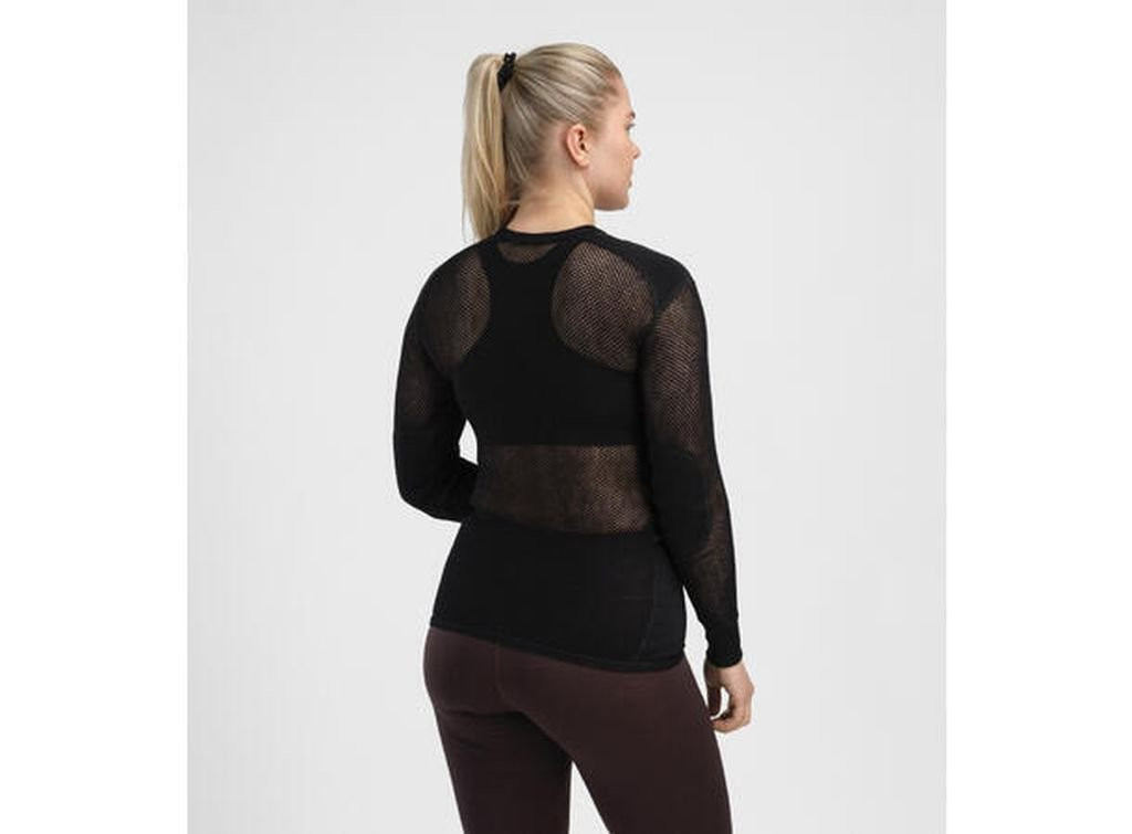 Sous-vêtement chaud et ultra-respirant Aclima WoolNet Original Crew Neck Woman-Noir