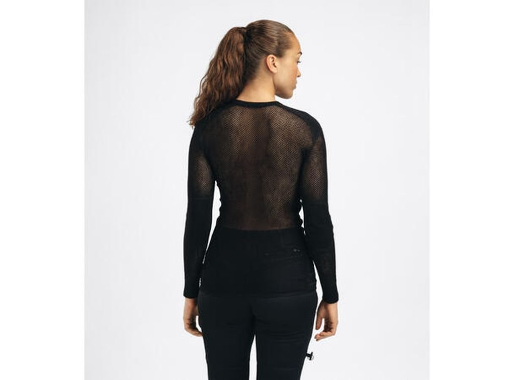 Sous-vêtement chaud et ultra-respirant Aclima WoolNet Original Crew Neck Woman-Noir