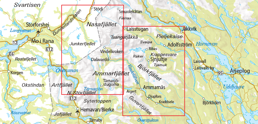Jäkkvik-Ammarnäs 1:75 000