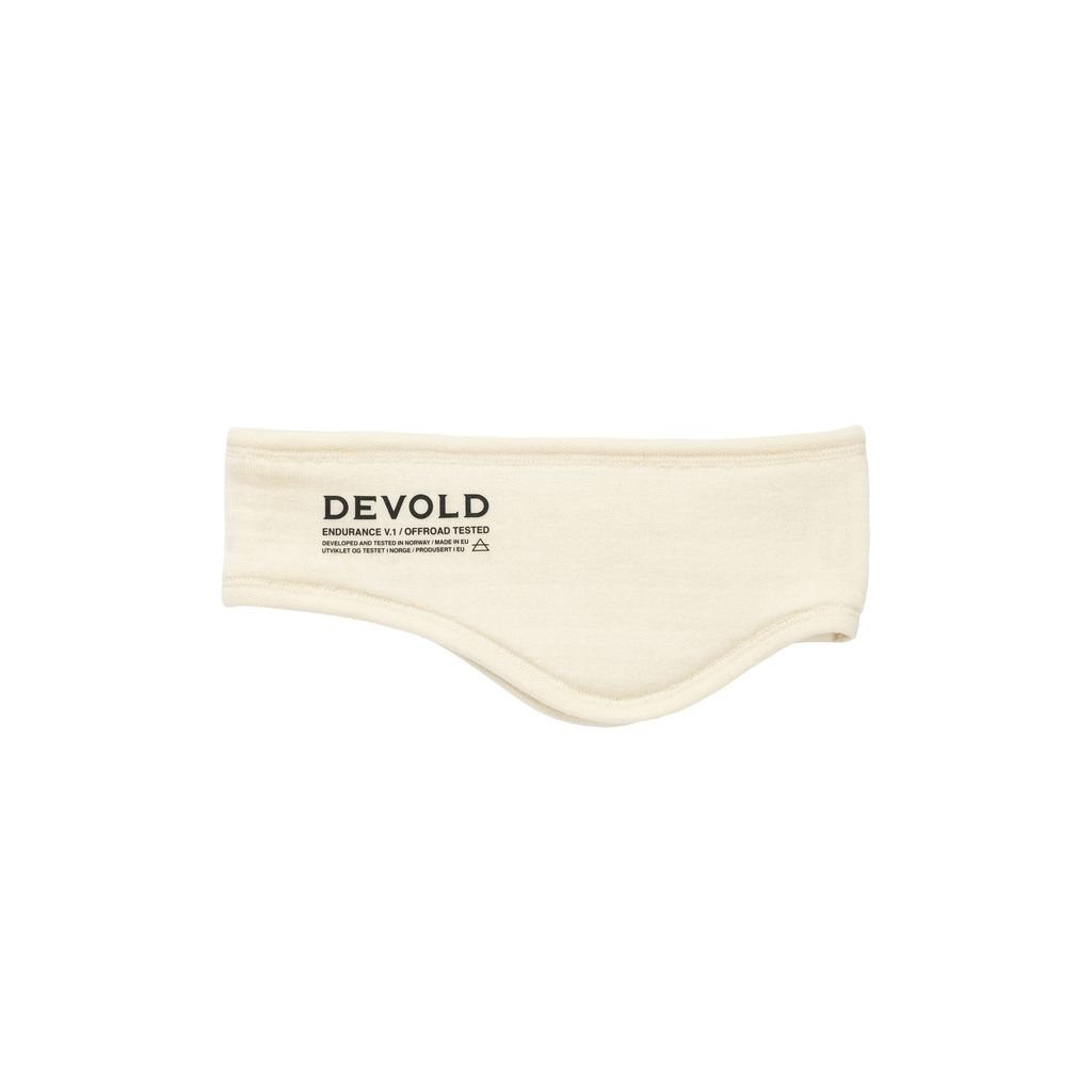Bandeau épais, chaud et doux 100 % en laine mérinos Devold Endurance Merino Headband - Crème/Raw White