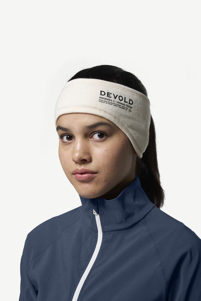 Bandeau épais, chaud et doux 100 % en laine mérinos Devold Endurance Merino Headband - Crème/Raw White
