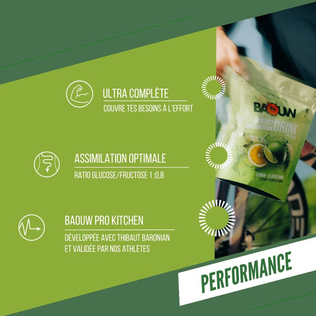 Baouw Energy Drink Citron-Fleur de sureau 45 g