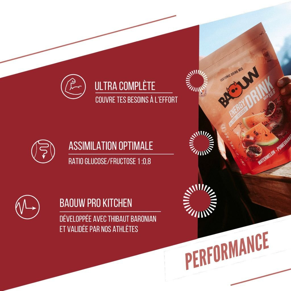 Baouw Energy Drink Pastèque-Grenade 45 g