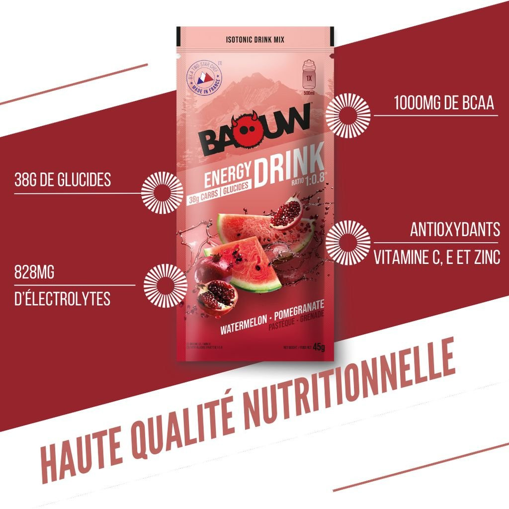 Baouw Energy Drink Pastèque-Grenade 45 g