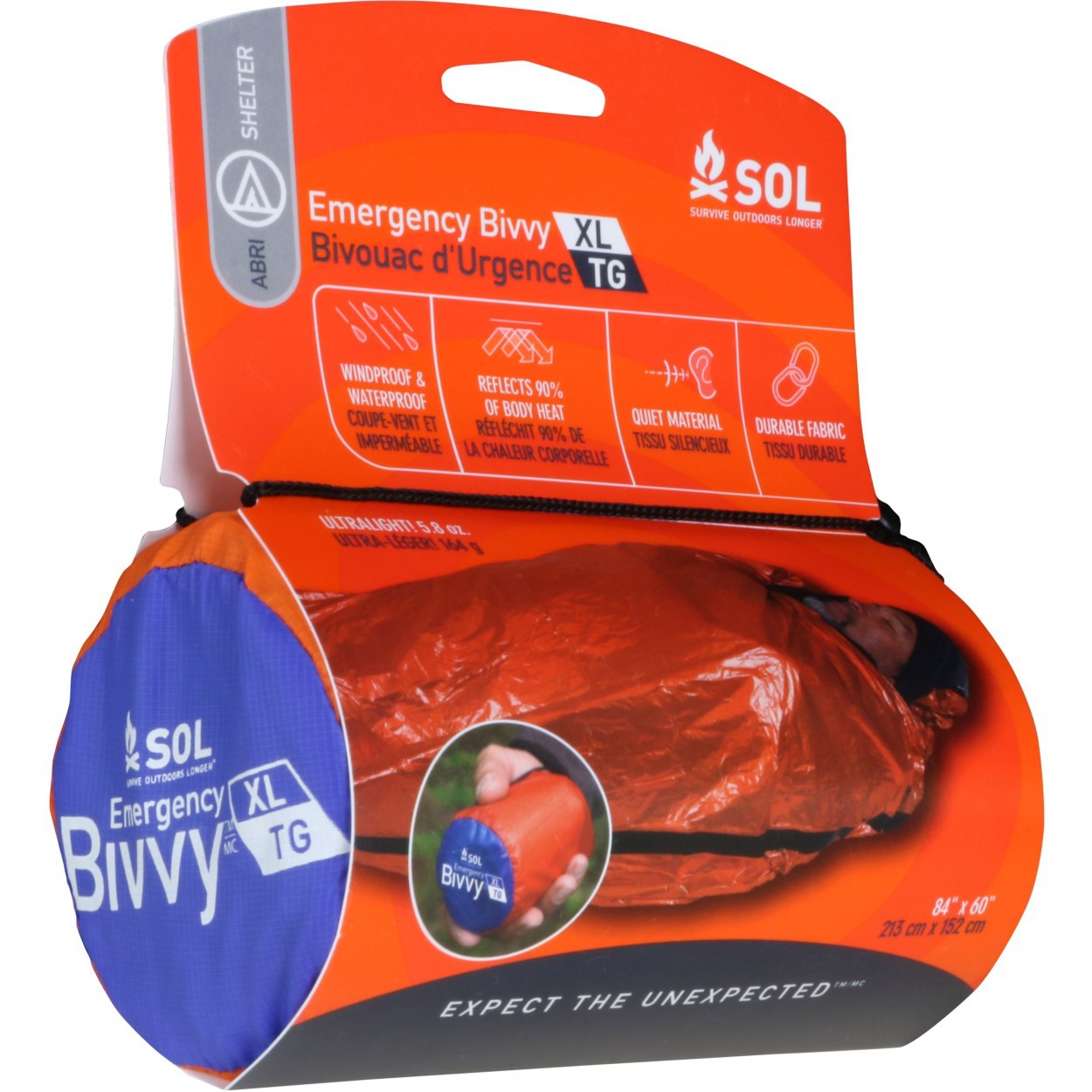 SOL Emergency Bivvy XL Sac de bivouac d’urgence ultraléger Survie Secours