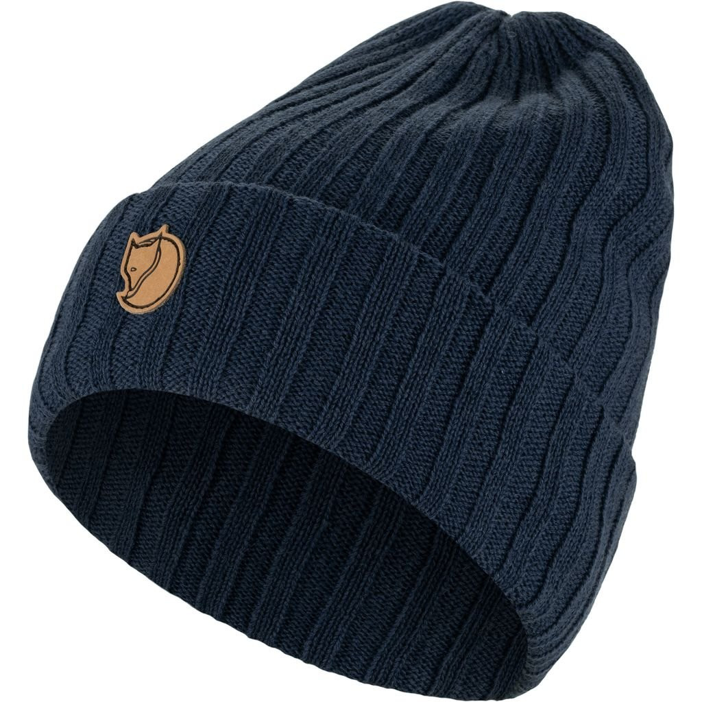 Bonnet à mailles côtelées 100 % laine Fjällräven Byron Hat - Bleu Marine/Dark Navy