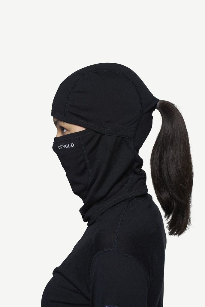 Cagoule fine, chaude et douce Devold Breeze Merino 150 Balaclava - Noir/Black