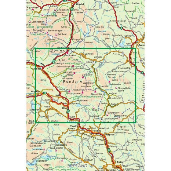 Carte de randonnée du Rondane 1:100 000