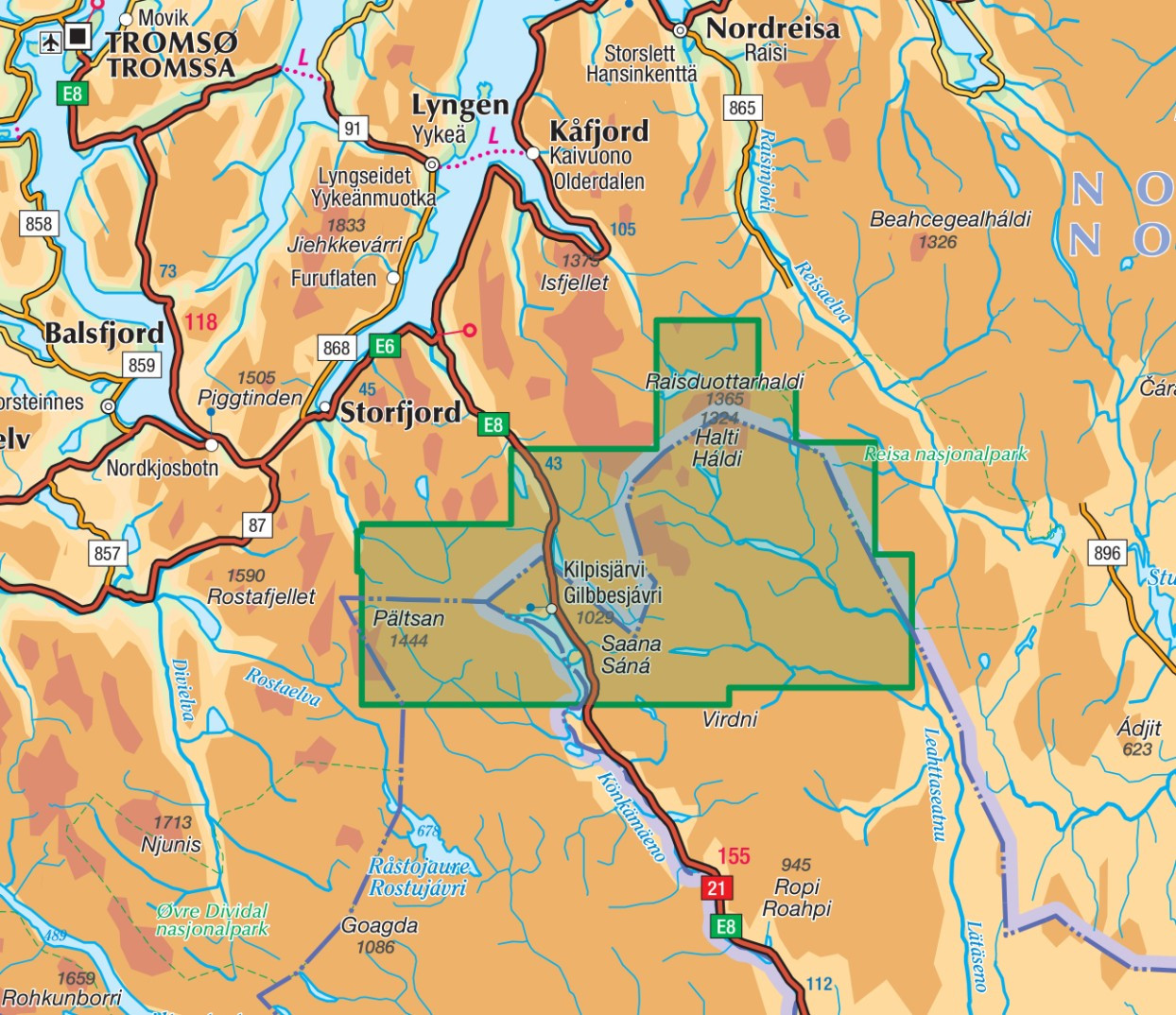 Halti Kilpisjärvi Pältsan 1:50 000 / 1:25 000