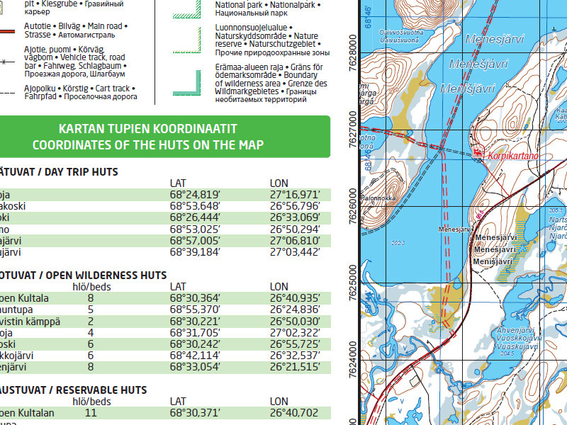 Hammastunturi Ivalojoki Juutua 1:50 000, Outdoor Map
