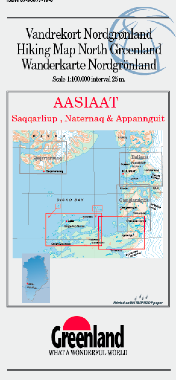 Carte du Groenland N°18 Aasiaat, Saqqarliup, Naternaq & Appannguit
