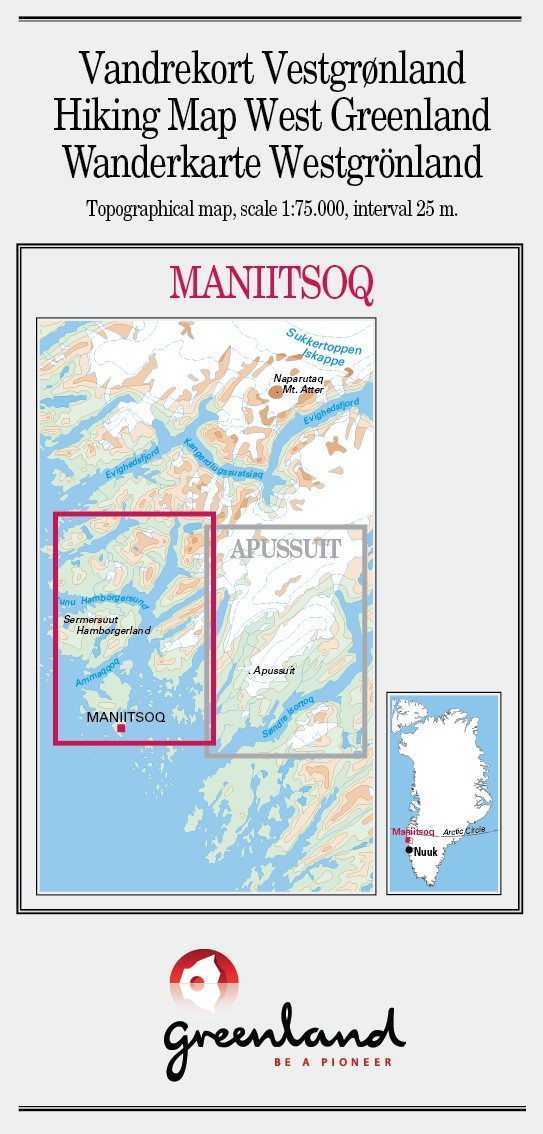 N° 14 - Maniitsoq – Groenland Ouest – Carte de randonnée - 1 :75 000
