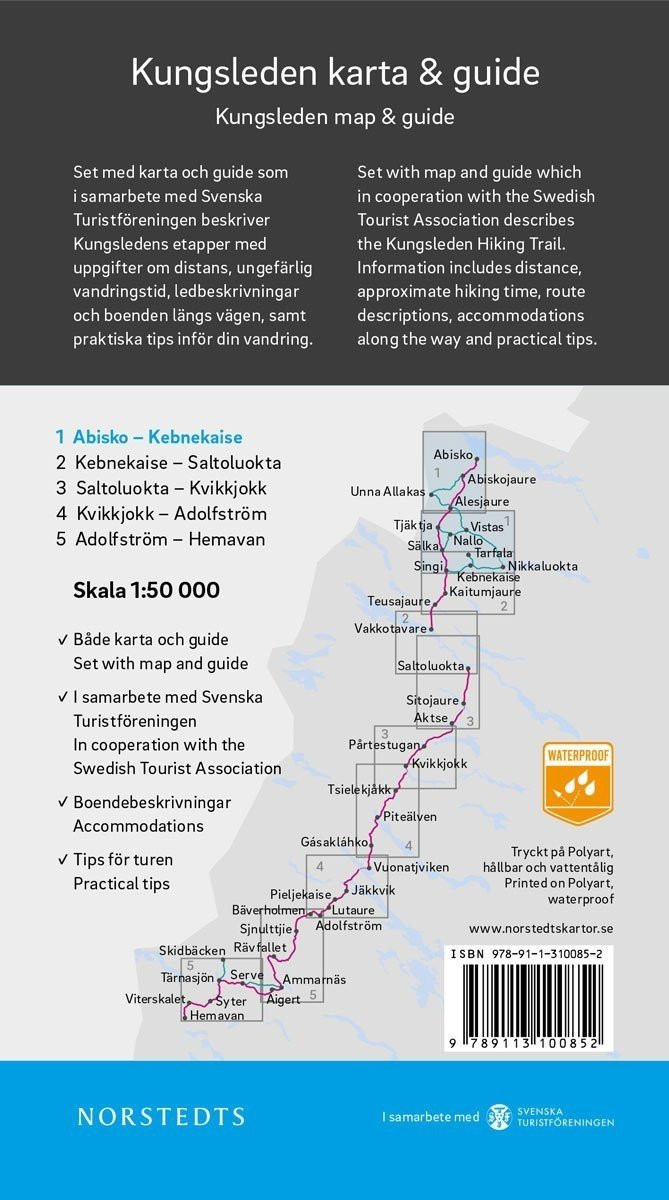 Carte & Guide Kungsleden n°1 : Abisko – Kebnekaise