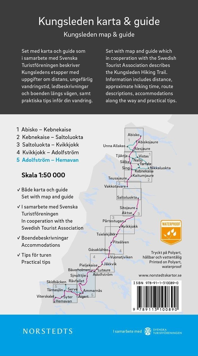 Carte & Guide Kungsleden n°5 : Adolfström - Hemavan