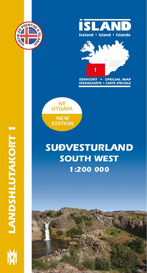 Suð-Vesturland 1:200 000 - Landshlutakort 1