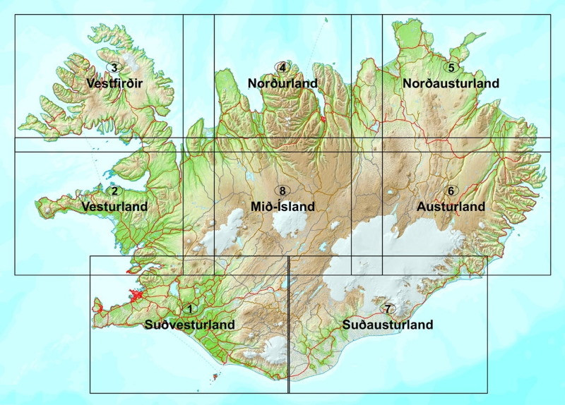 Suð-Vesturland 1:200 000 - Landshlutakort 1