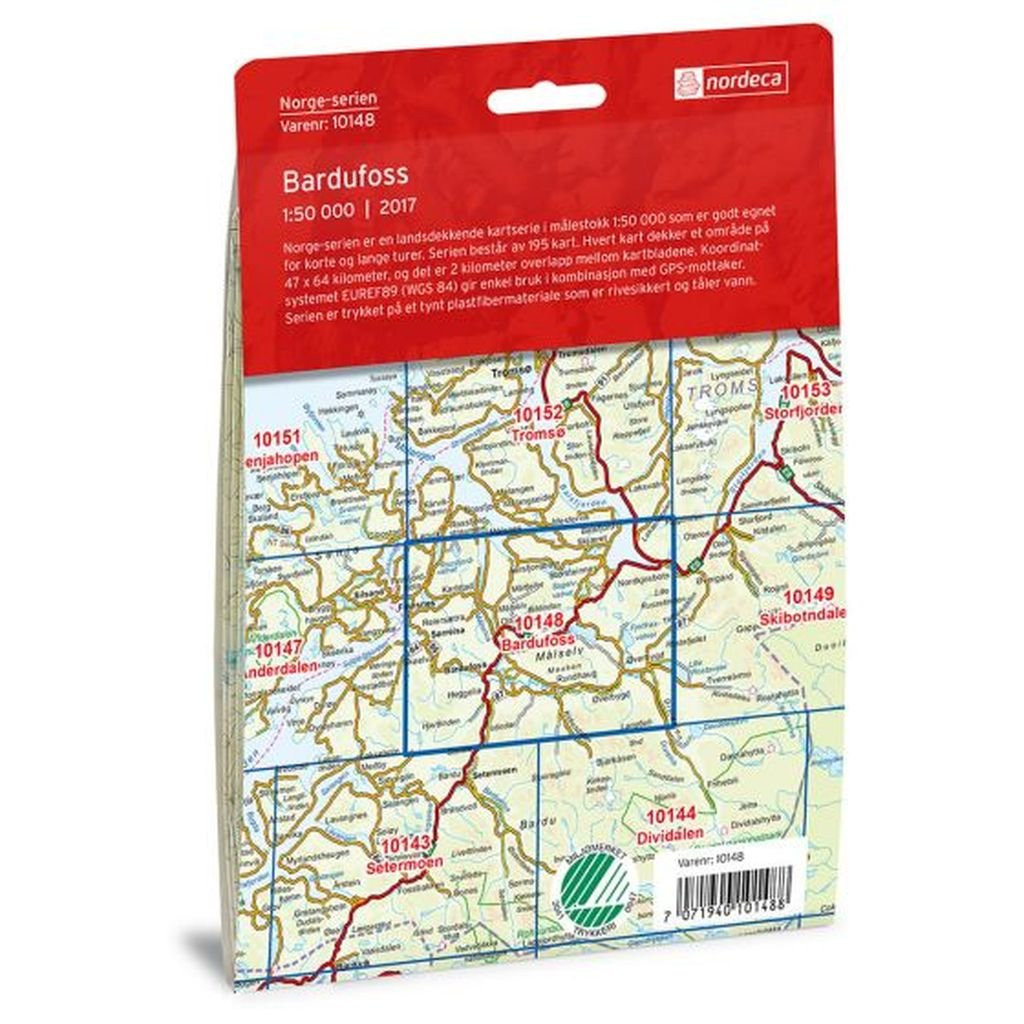 Carte de randonnée Bardufoss 1:50 000
