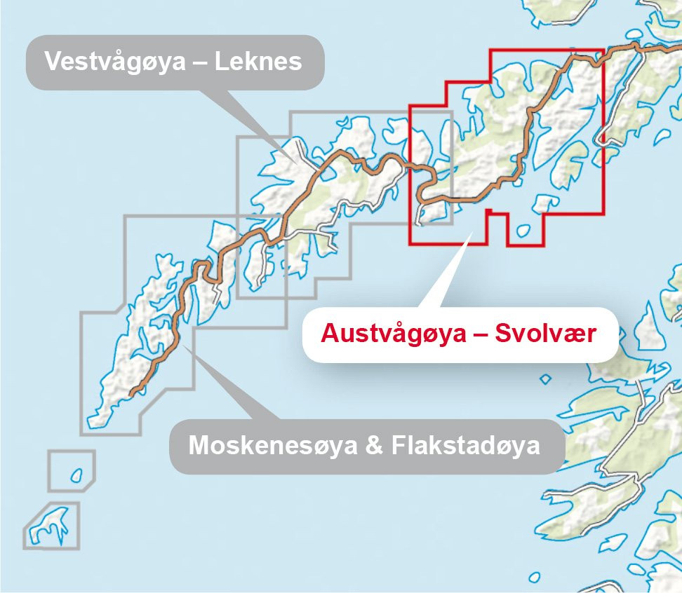 Carte Høyfjellskart Lofoten: Austvågøya – Svolvær 1:30 000