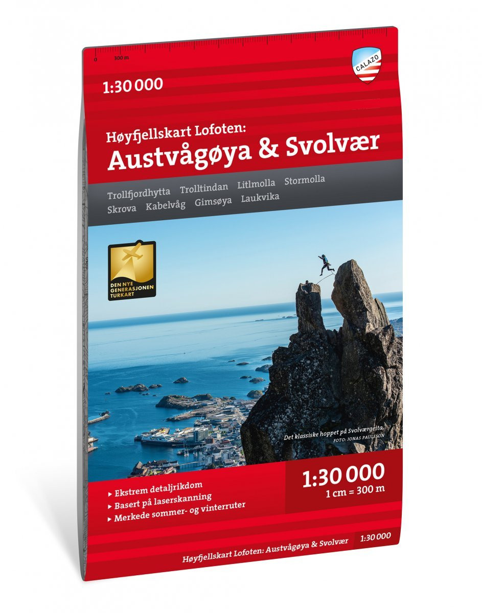 Carte Høyfjellskart Lofoten: Austvågøya – Svolvær 1:30 000