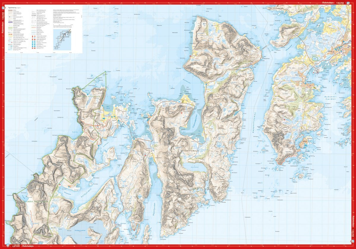 Carte Høyfjellskart Lofoten: Moskenesøya & Flakstadøya 1:30.000