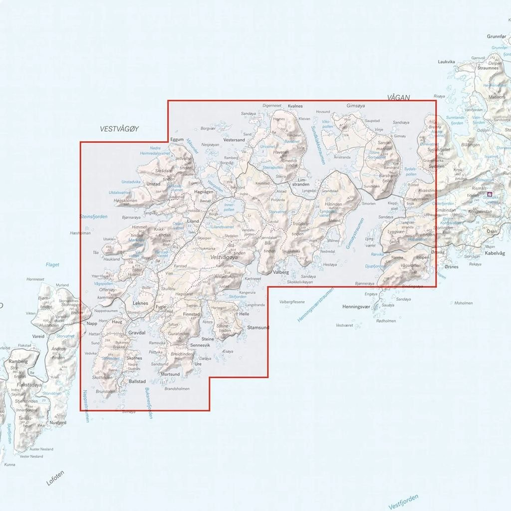 Carte Høyfjellskart Lofoten: Moskenesøya & Flakstadøya 1:30.000