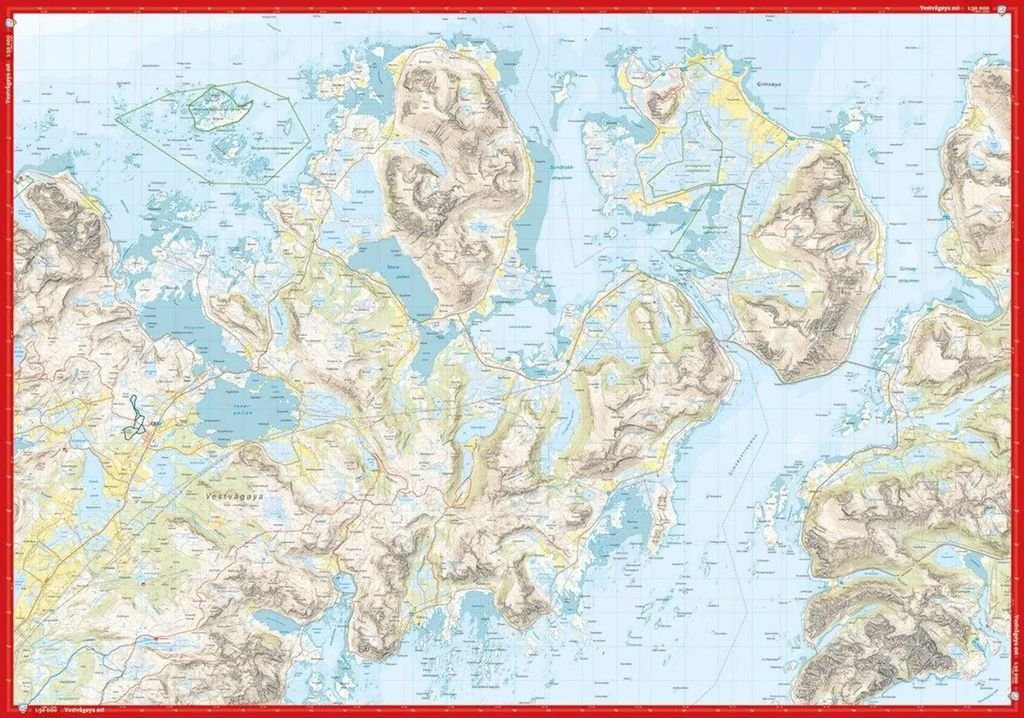 Carte Høyfjellskart Lofoten: Moskenesøya & Flakstadøya 1:30.000