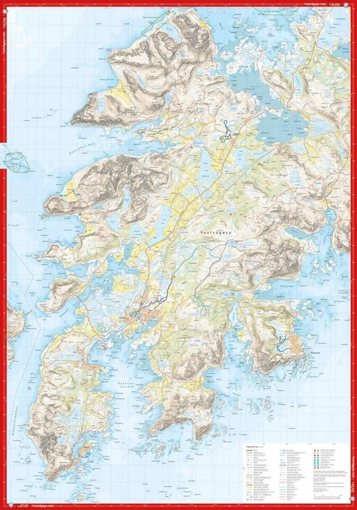 Carte Høyfjellskart Lofoten: Moskenesøya & Flakstadøya 1:30.000