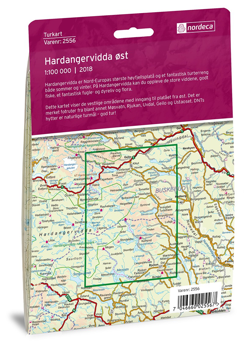Hardangervidda Øst 1:100 000