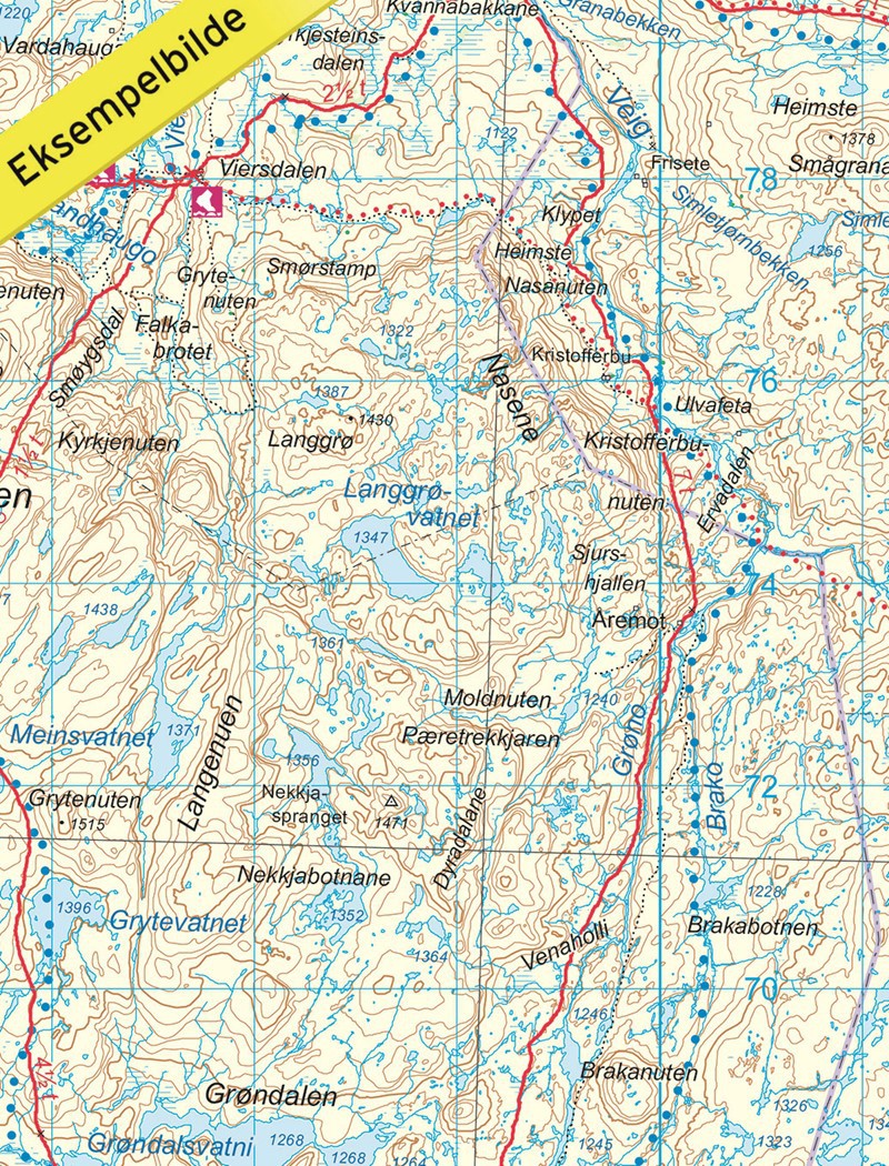 Hardangervidda Vest 1:100 000