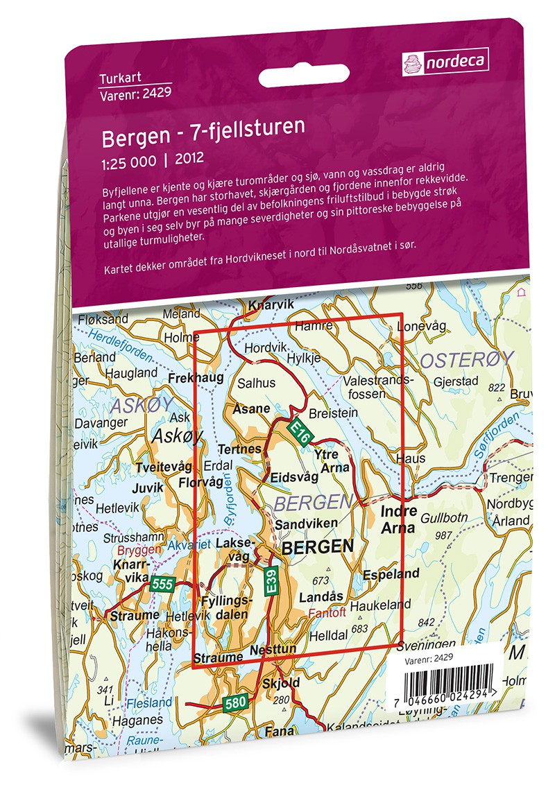 Bergen - 7-Fjellsturen 1:25 000