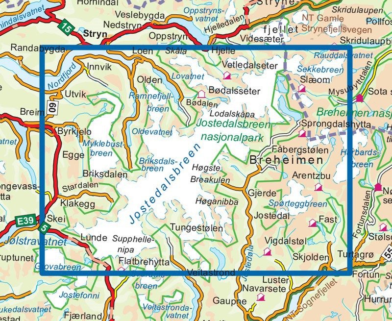 Jostedalsbreen 1:50 000