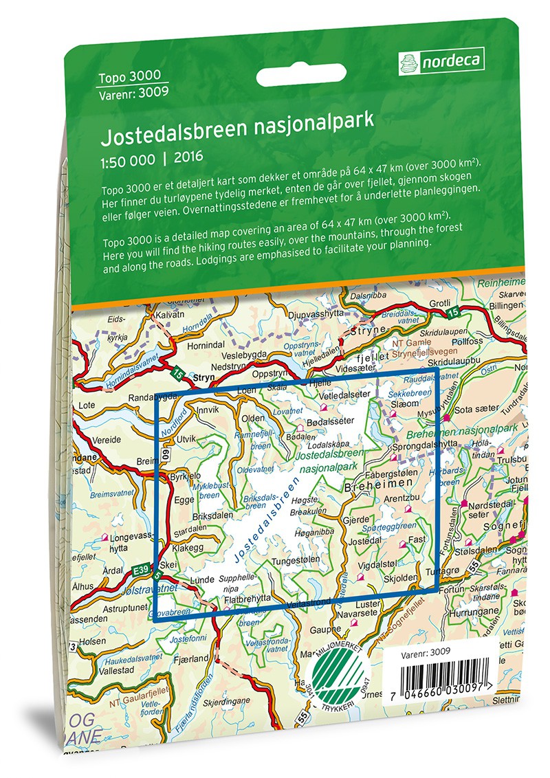 Jostedalsbreen 1:50 000