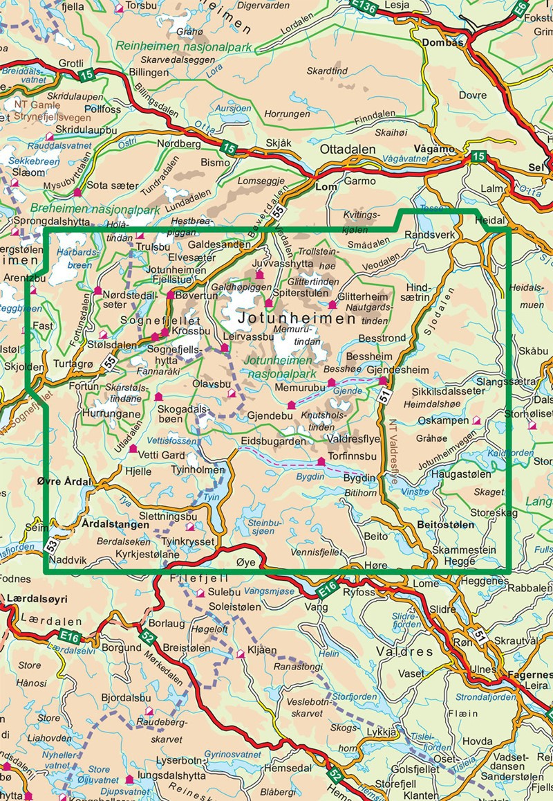 Jotunheimen 1:100 000
