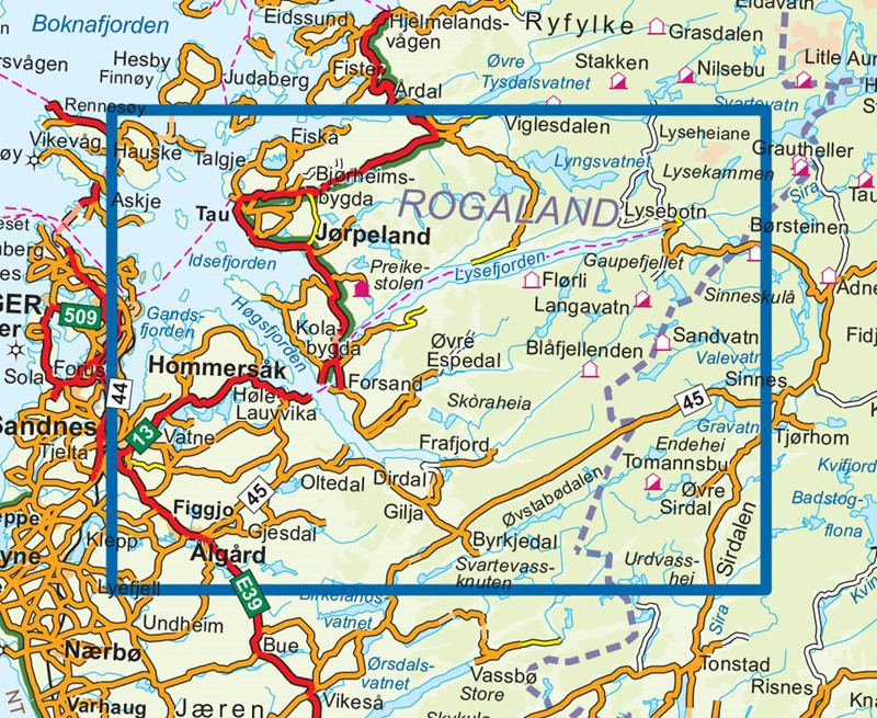 Lysefjorden 1:50 000