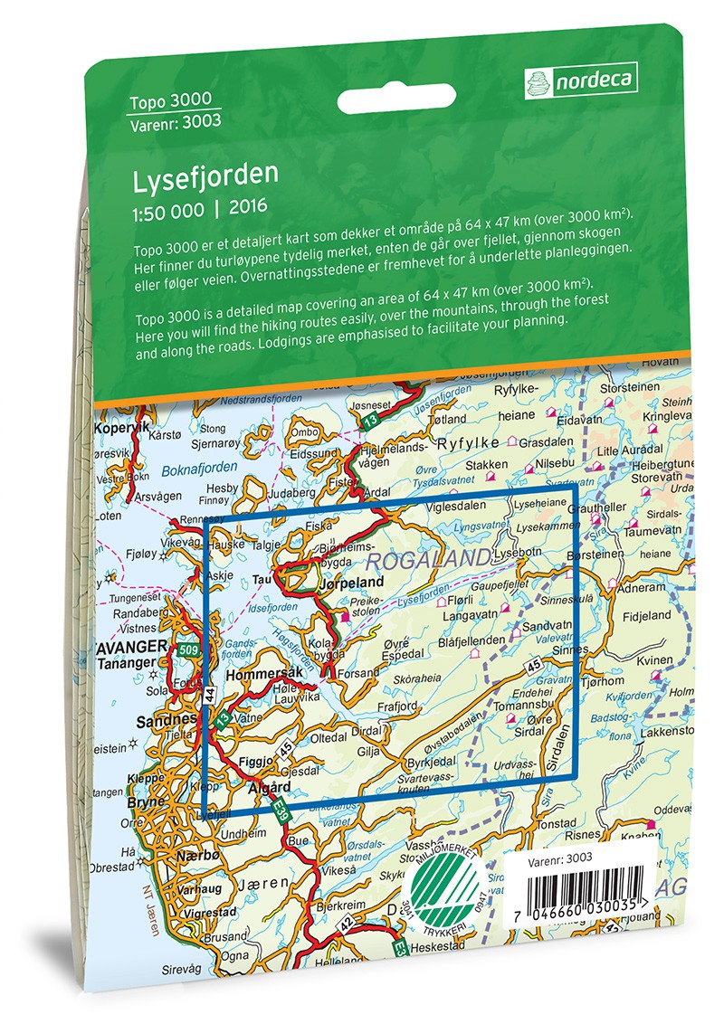 Lysefjorden 1:50 000