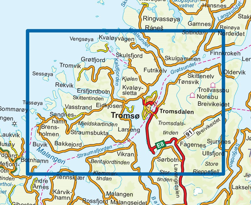 Tromsø-Kvaløya 1:50 000