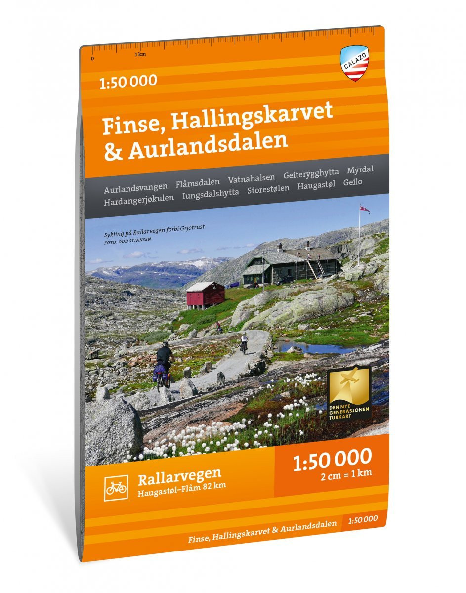 Carte de randonnée Finse, Hallingskarvet & Aurlandsdalen en Norvège  - Echelle 1:50 000