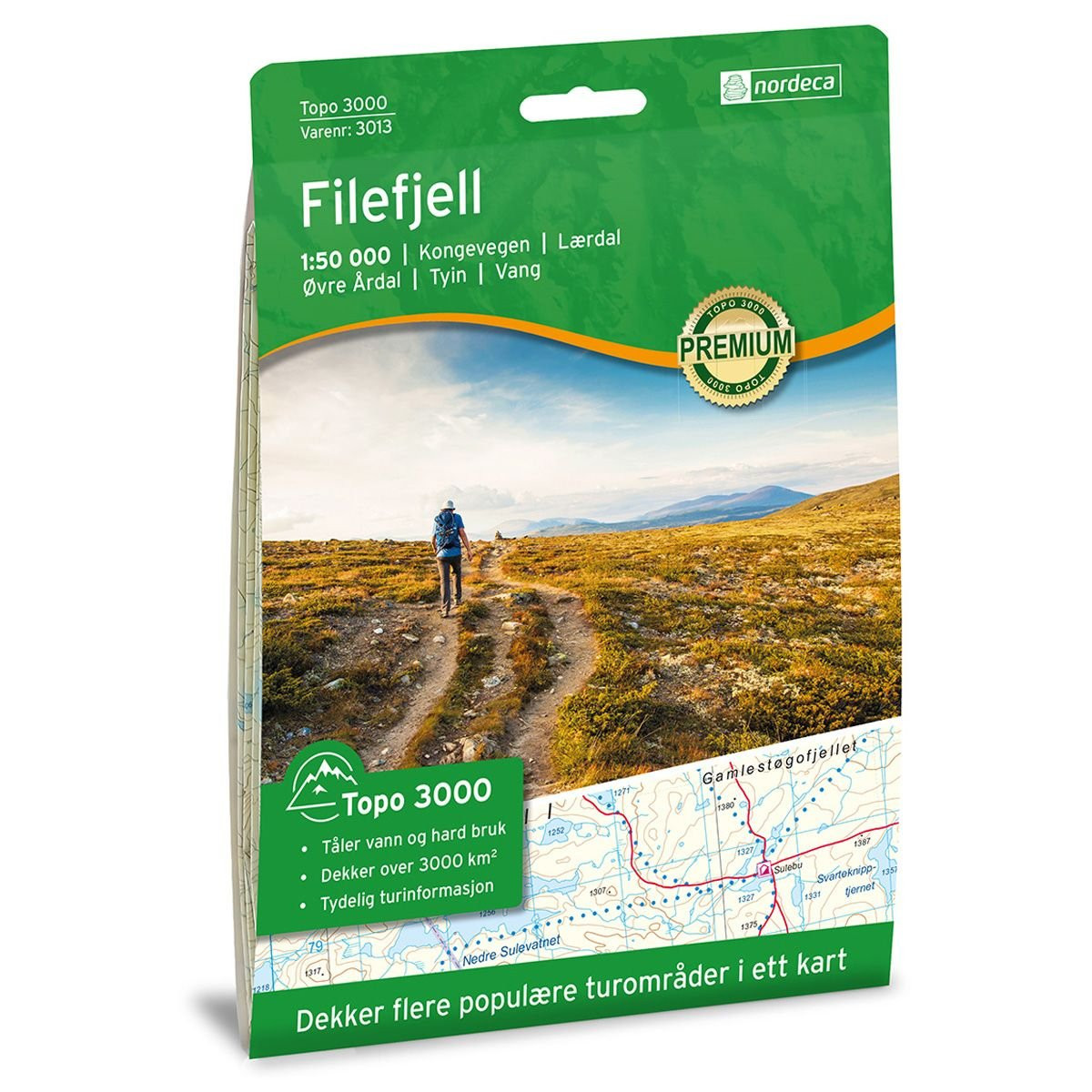 Carte de randonnée Norvège Filefjell - 1:50000