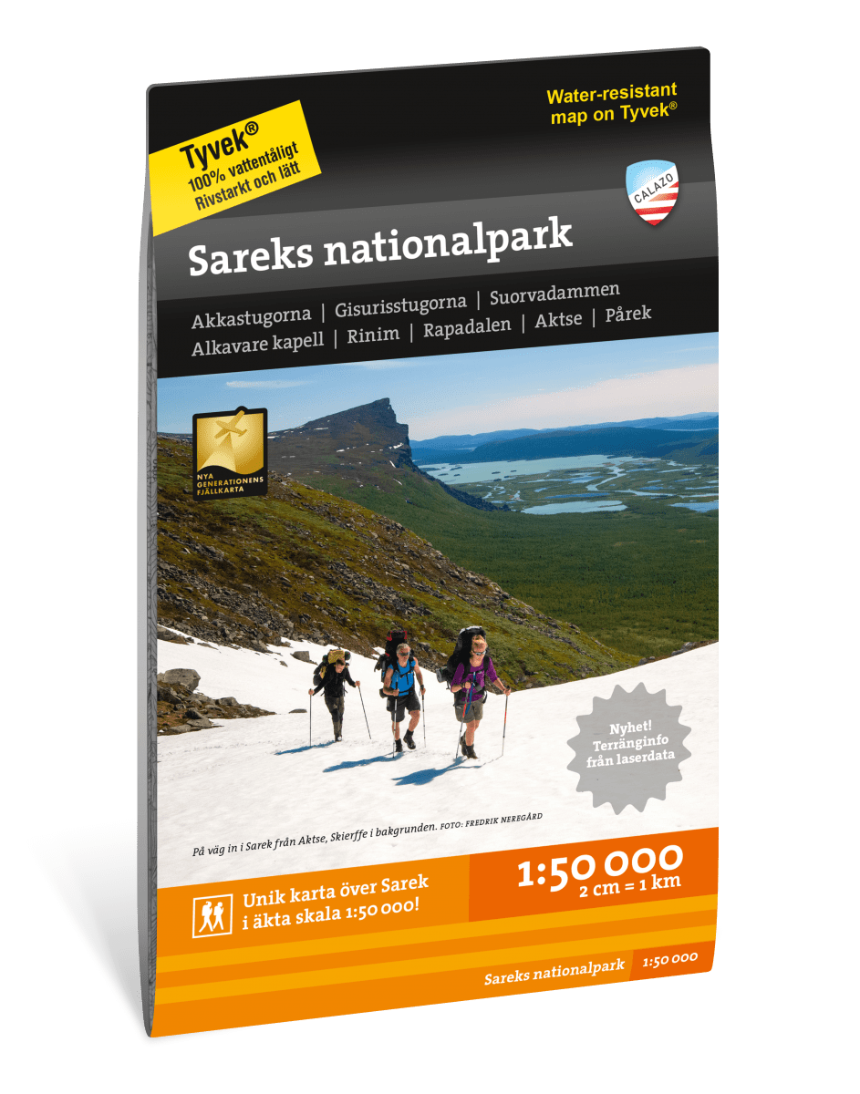Carte du parc national du Sarek en Suède - Echelle 1:50 000