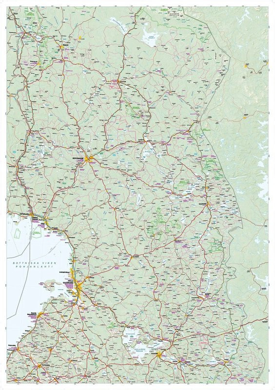 Carte routière Nord de la Finlande : Tiekarta Pohjois-Suomi 1:500 000
