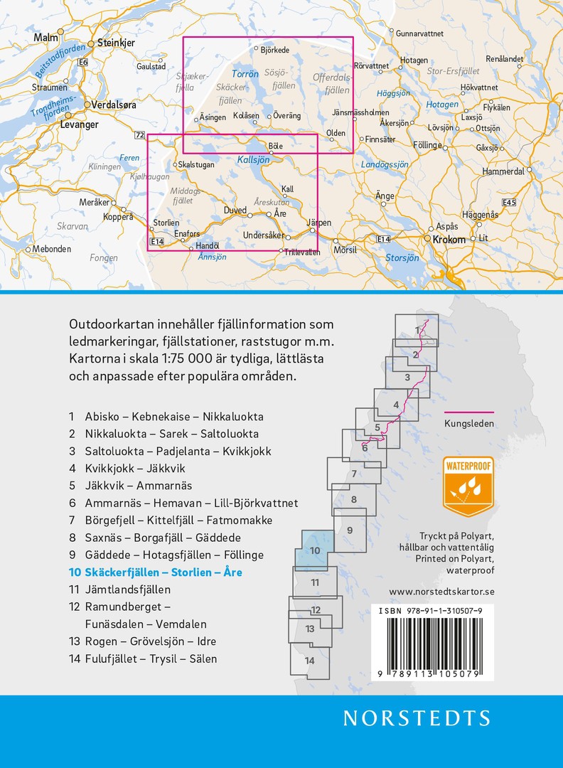 Skäckerfjällen – Storlien - Åre 1:75 000 Blad 10