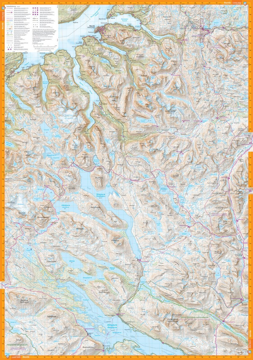 Carte Calazo Kebnekaisefjällen & Narvik 1:100 000
