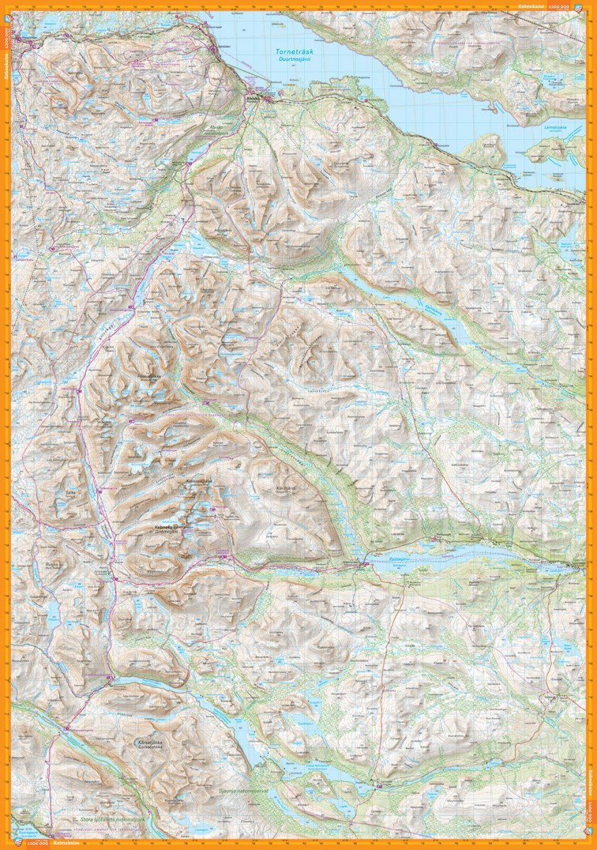 Carte Calazo Kebnekaisefjällen & Narvik 1:100 000