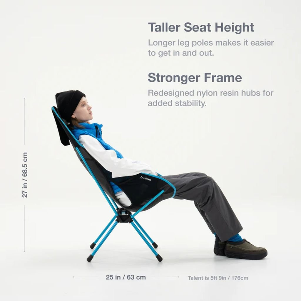 Chaise de camping légère Helinox Sunset Chair (re) - Noit/Bleu/Black
