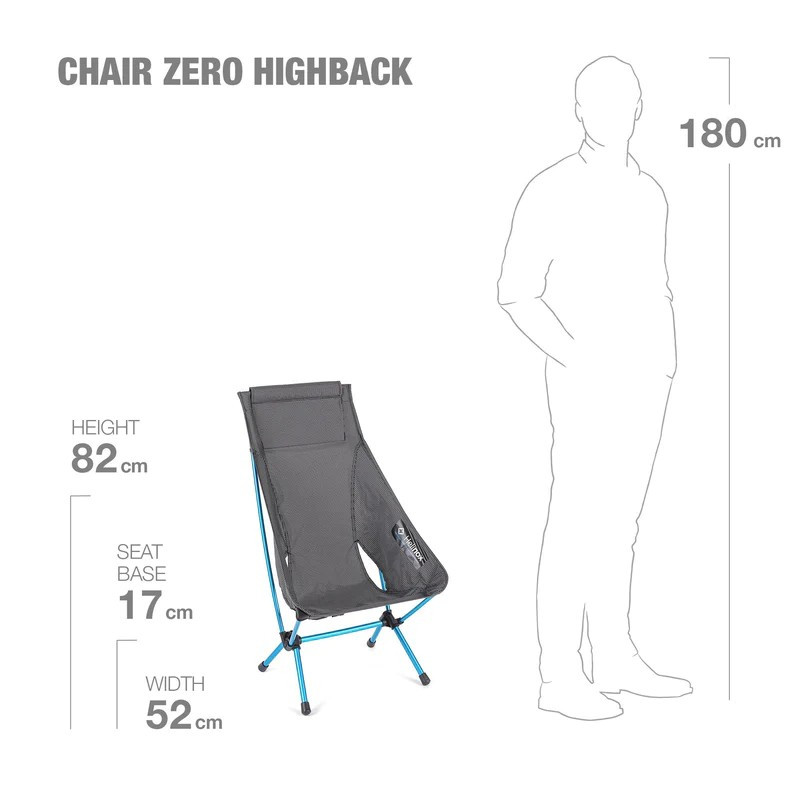 Chaise Helinox Chair Zero High Back Siège ultraléger avec un grand