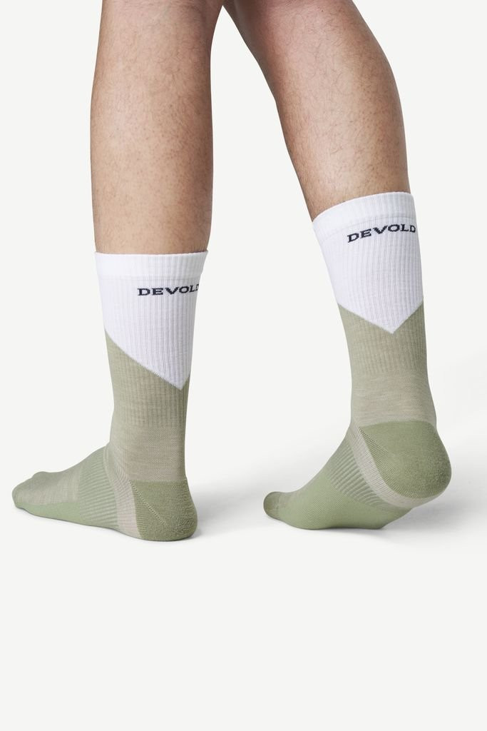 Chaussettes mi hautes laine mérinos Devold Endurance Merino Sock - Vert Olive/Fog